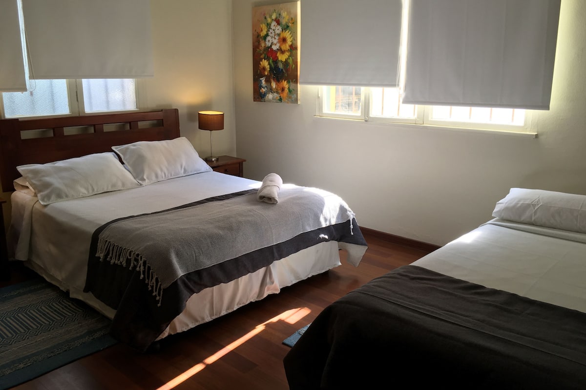Habitación estándar doble, varias camas, no fumadores | Escritorio, tabla de planchar con plancha, wifi gratis