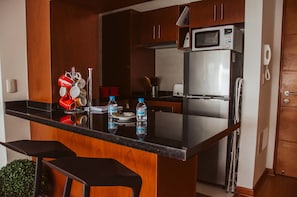 Apartment, 1 Schlafzimmer | Eigene Küche | Großer Kühlschrank, Mikrowelle, Ofen, Herdplatte