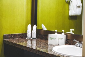 Haartrockner, Handtücher, Seife, Shampoo
