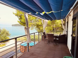 Mobile Home Sea View with Jacuzzi | Terrasse/patio