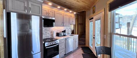 Fridge, microwave, coffee/tea maker, toaster