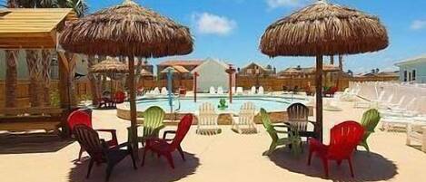 屋外プール、温水プール