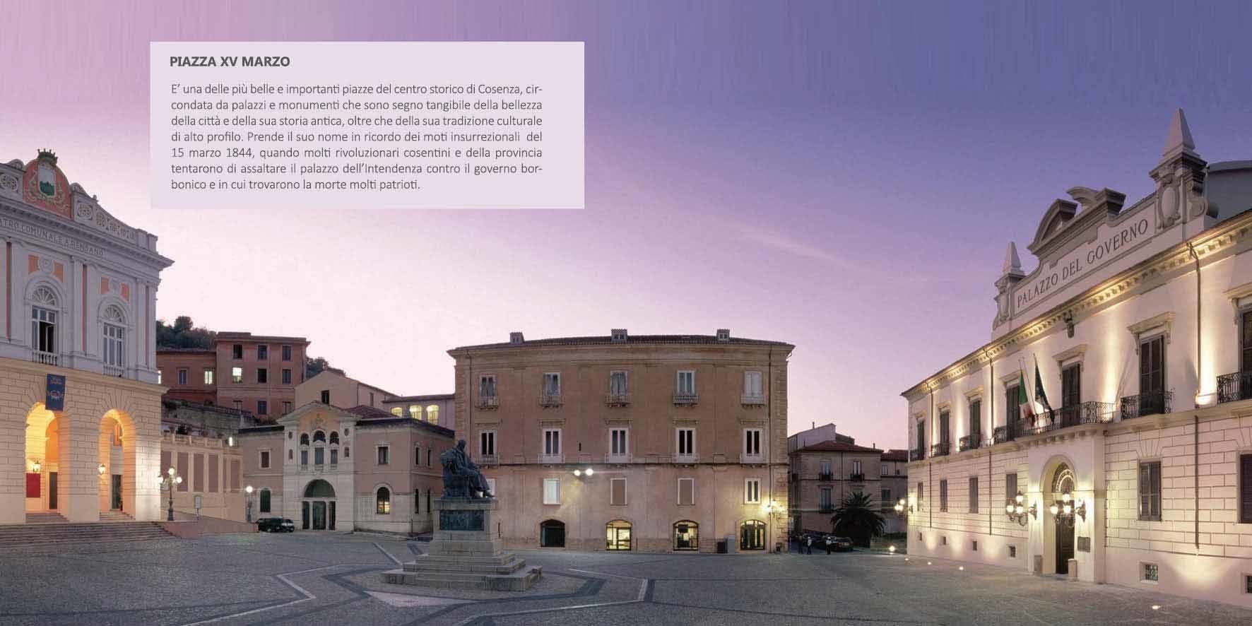 A historic square with classical architecture, including a prominent building labeled "Palazzo del Governo."