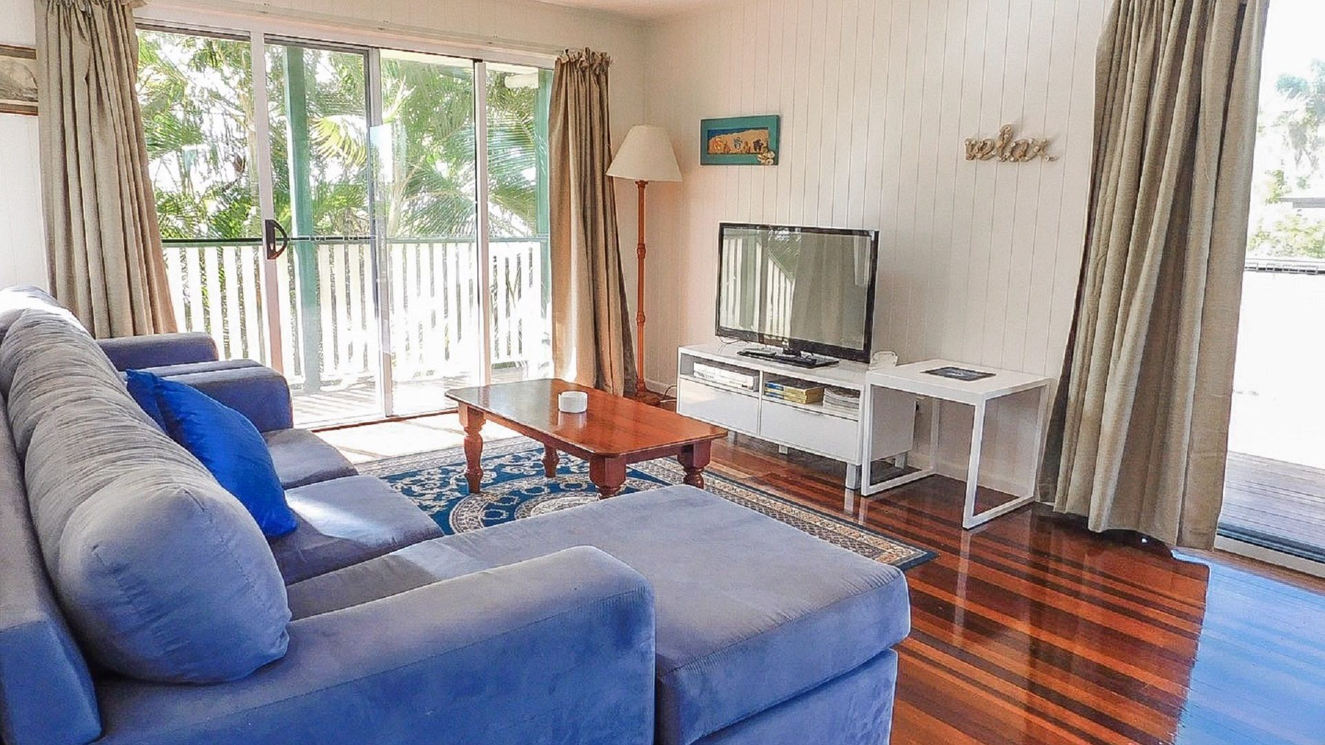 TV, DVD player, video library