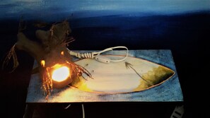 Individually decorated, individually furnished, iron/ironing board