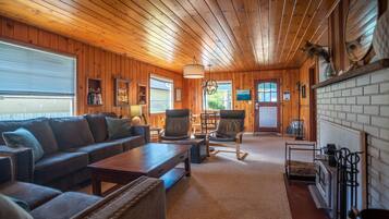 Smart TV, fireplace, video-game console, DVD player