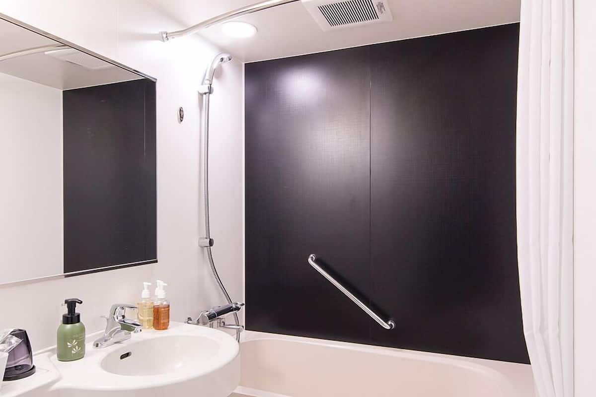 Free toiletries, hair dryer, slippers, electronic bidet
