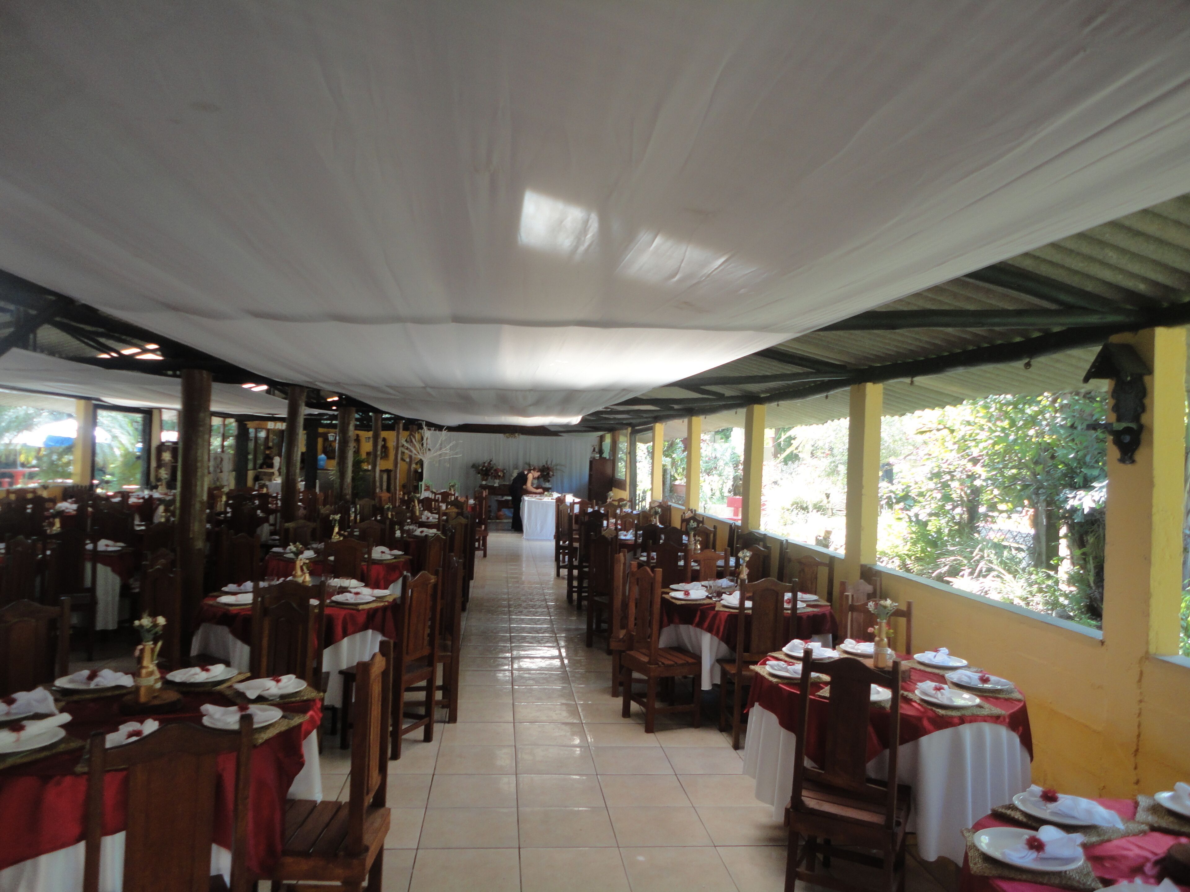 Outdoor banquet area