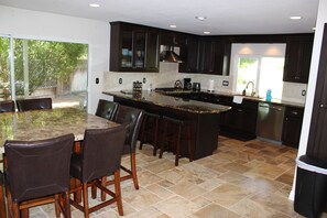 Fridge, microwave, oven, stovetop - Family Retreat-Beach Oasis: 6 bedrooms, large Yard/garden, (Carlsbad)