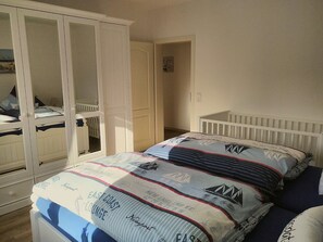 2 bedrooms, iron/ironing board, travel crib, WiFi