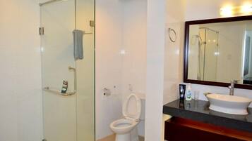 Apartment, 3 Bedrooms | Bathroom | Shower, slippers, towels