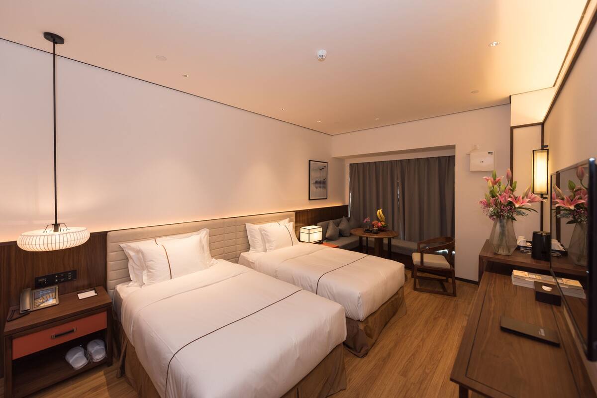 Desk, blackout curtains, iron/ironing board, free WiFi