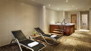Sauna, hot tub, steam room, body treatments, massages