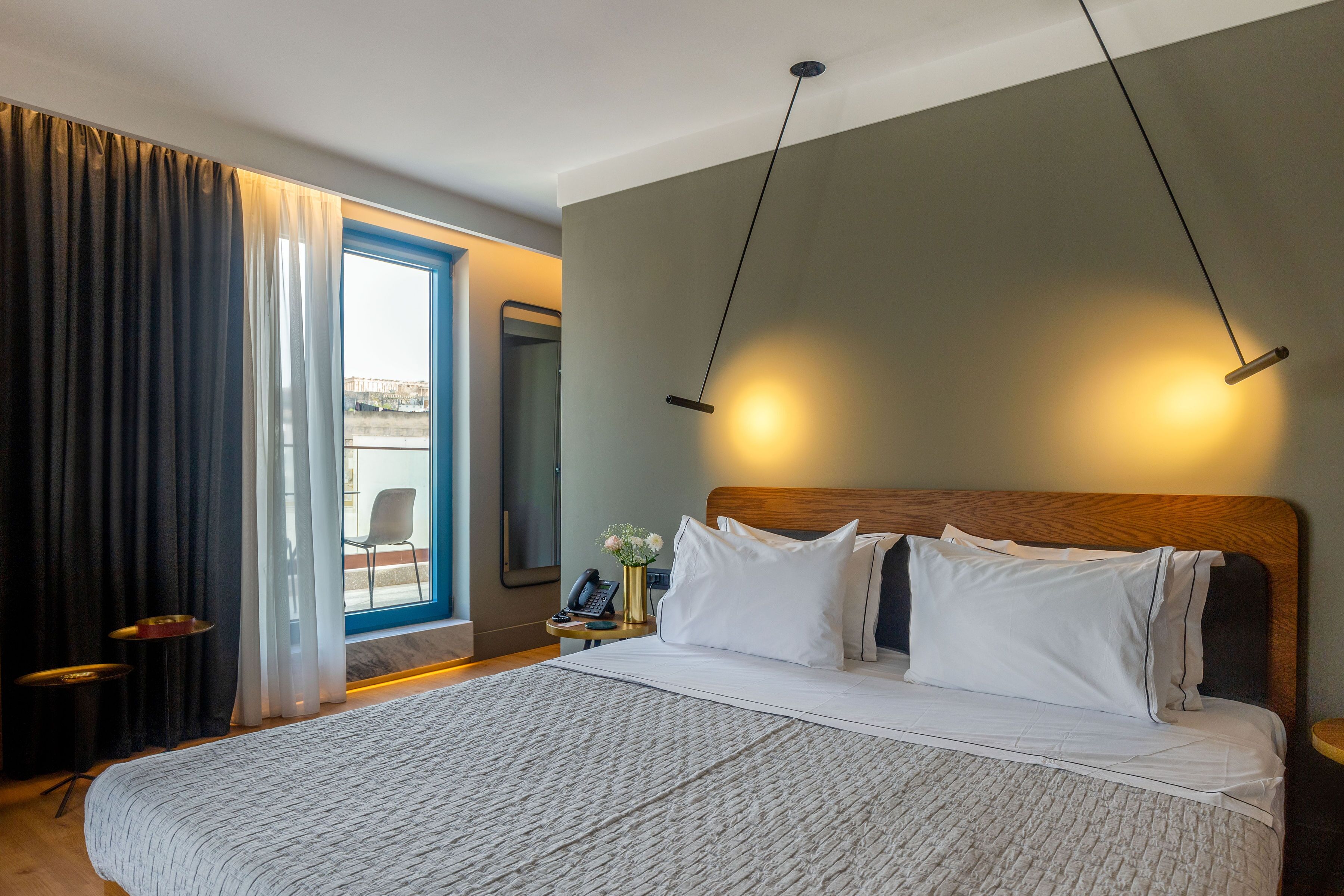 epic 2 bedroom suite with balcony with acropolis view | desk, laptop workspace, blackout curtains, iron/ironing board