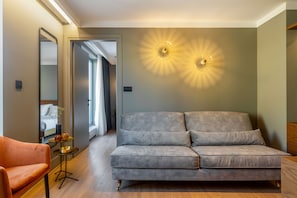 Homey Plus Suite with Balcony | Desk, laptop workspace, blackout drapes, iron/ironing board - Bob W Athens Eolou (Athens)