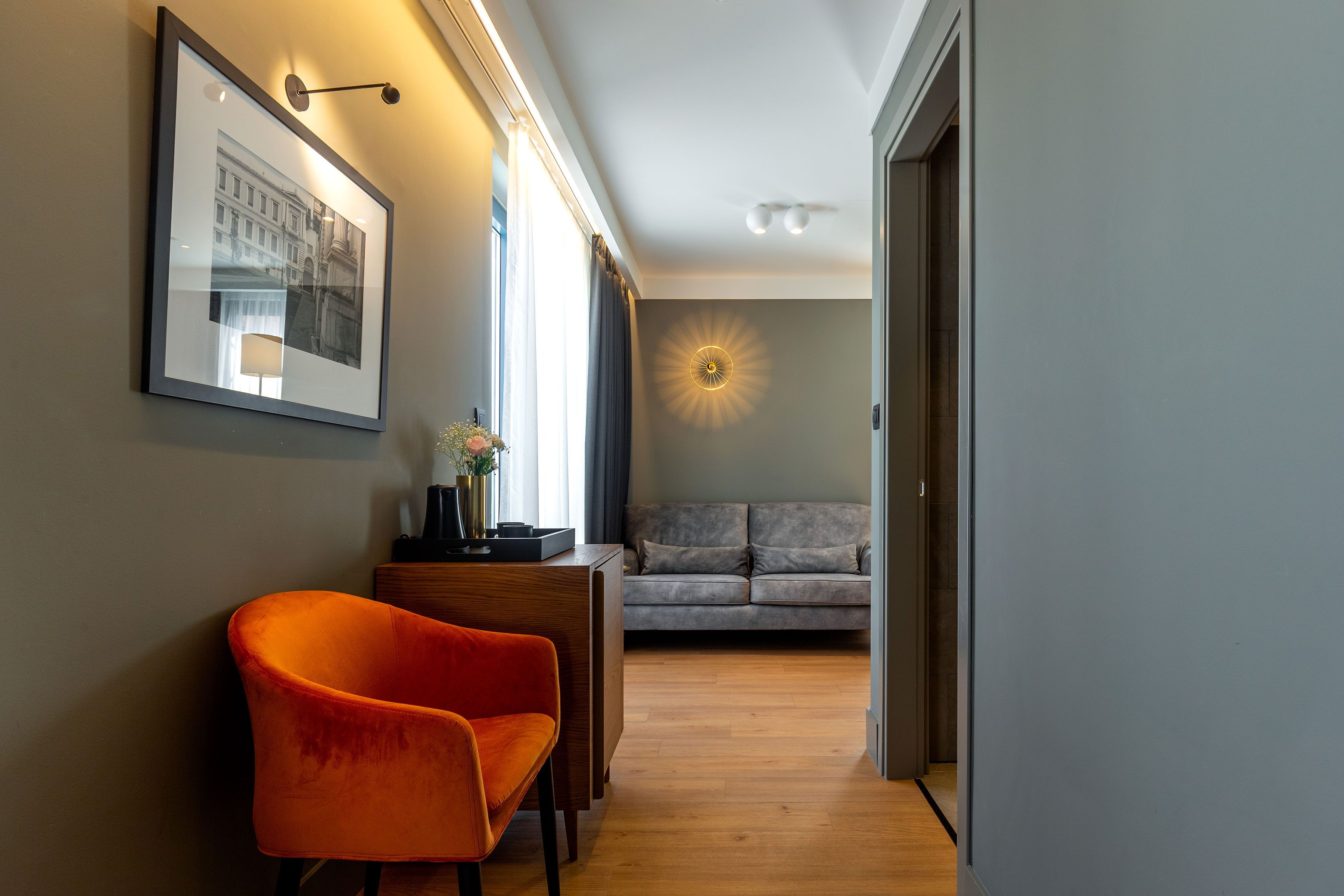 epic 2 bedroom suite with balcony with acropolis view | desk, laptop workspace, blackout curtains, iron/ironing board