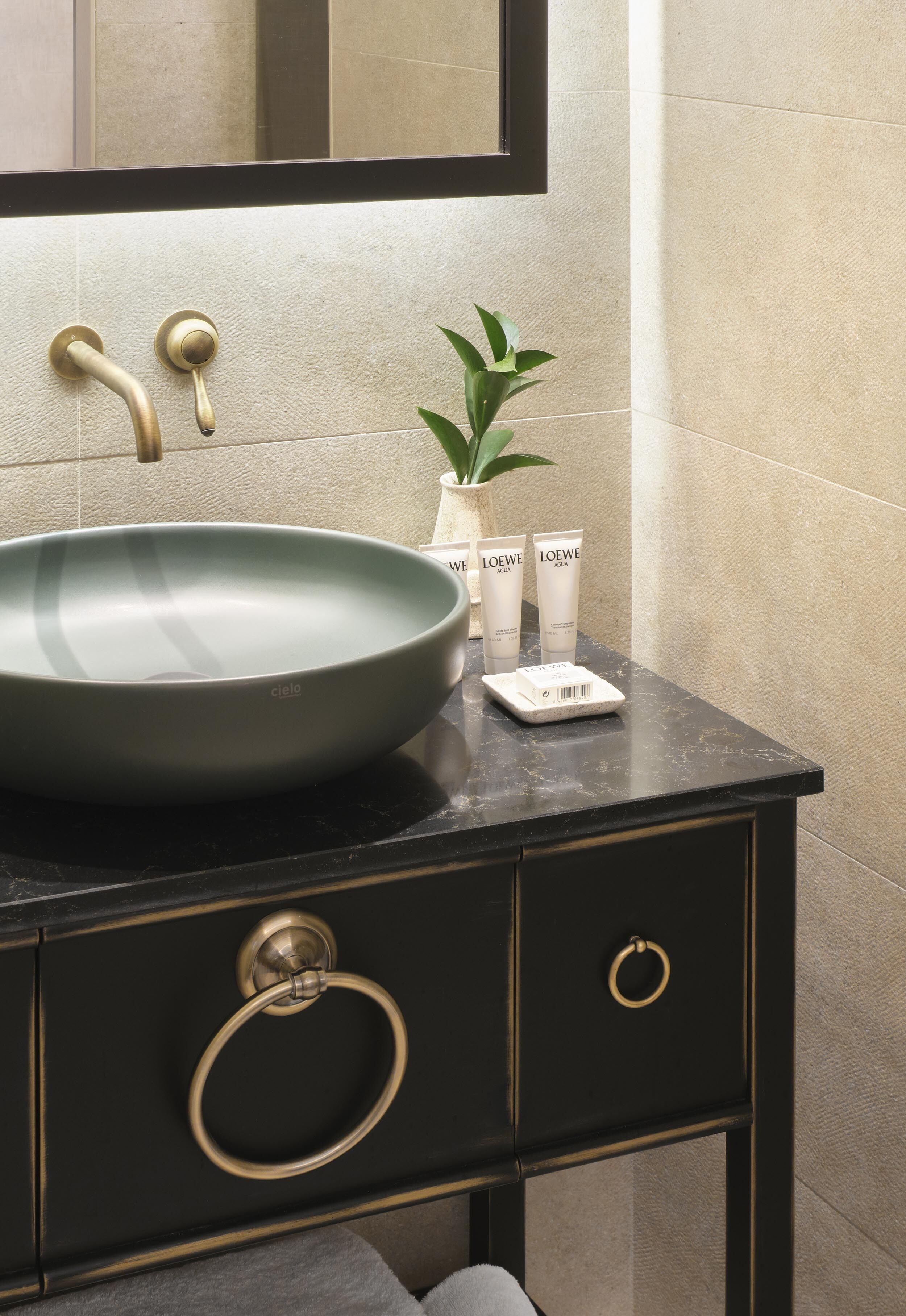 classic double room (spa access) | bathroom | eco-friendly toiletries, hair dryer, bathrobes, slippers