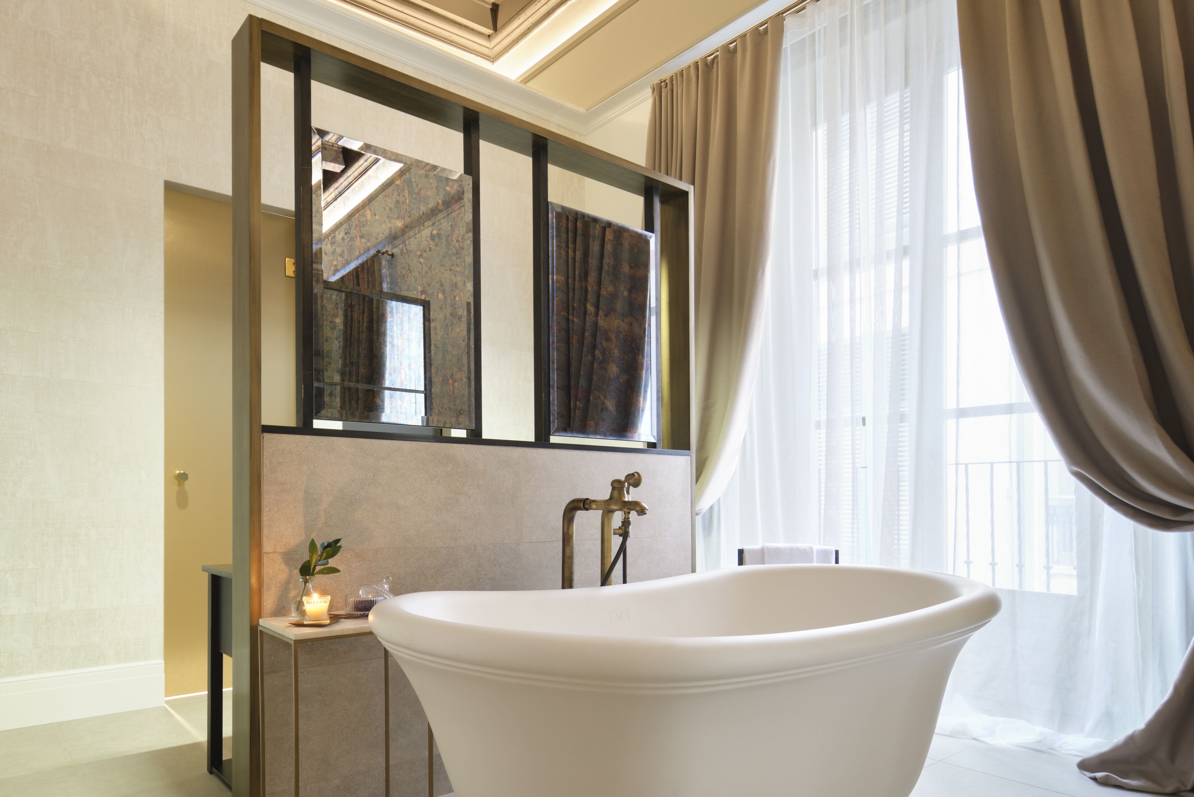 palma suite (spa access) | bathroom | eco-friendly toiletries, hair dryer, bathrobes, slippers