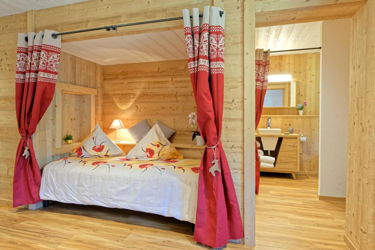 family quadruple room, non smoking, mountain view | premium bedding, blackout curtains, iron/ironing board, free wifi