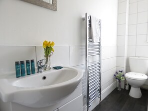 Business House | Bathroom | Combined shower/bathtub, hair dryer, towels