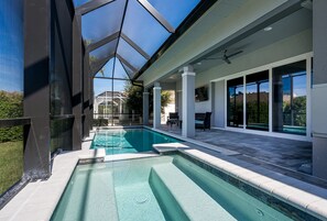 Outdoor pool, a heated pool - 4 Bedroom, 4 Bathroom Custom Home with pool! 5 Min Walk to Beach! (Marco Island)
