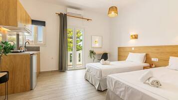Premium bedding, desk, blackout curtains, iron/ironing board