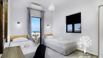 Basic Double Room, 1 Bedroom, Sea View | 1 bedroom, premium bedding, desk, blackout curtains