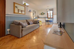 Apartment, 2 Bedrooms, Terrace | Living area | Flat-screen TV