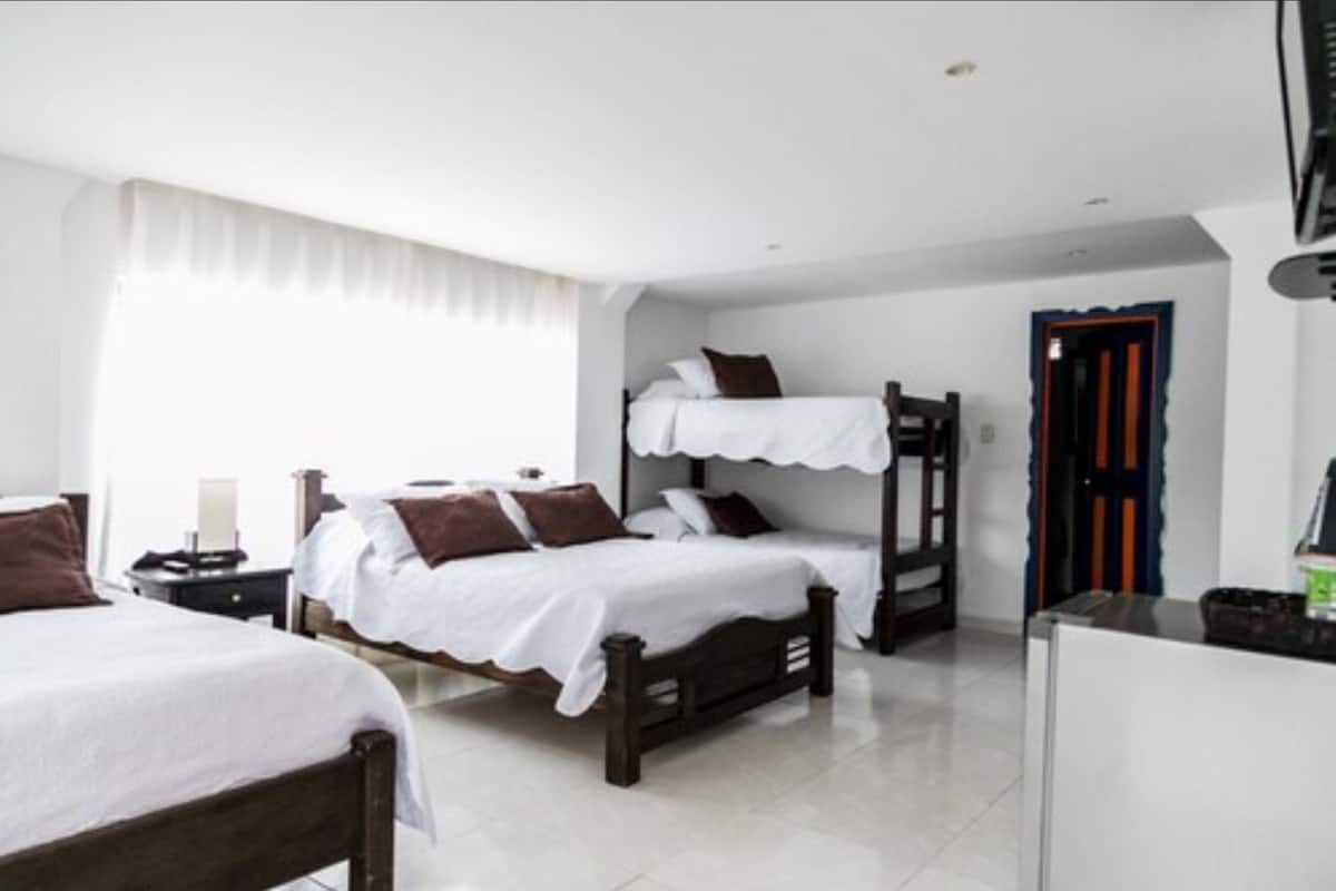 Blackout curtains, free WiFi, bed sheets