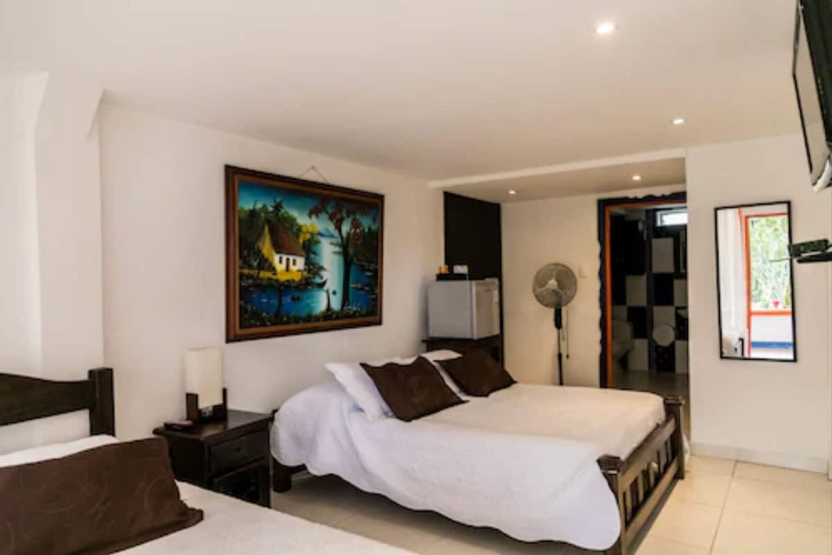 Blackout curtains, free WiFi, bed sheets