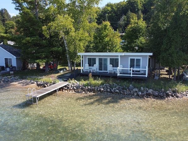 Cottage front with short dock