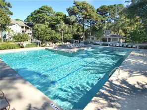 Outdoor pool, a heated pool - Very Desirable 1st Floor Villa at Fiddler's Cove Beach & Racquet Club (Hilton Head Island)