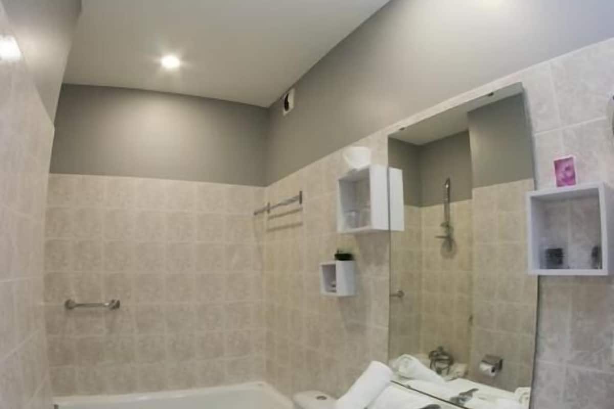 standard double room, 1 double bed | bathroom | shower, hair dryer, towels, soap