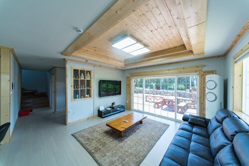 Wonderful Wood Family House in Jeju in nature