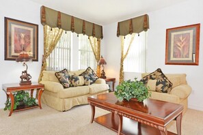 House, 5 Bedrooms | Living room | Flat-screen TV, video game console, DVD player, ping pong - Windwood Bay 215858 (Davenport)