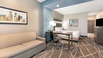 Pillow-top beds, desk, blackout curtains, iron/ironing board