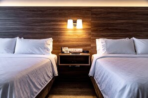 Standard Room, 2 Queen Beds (Walk-In Shower) | In-room safe, desk, laptop workspace, blackout drapes