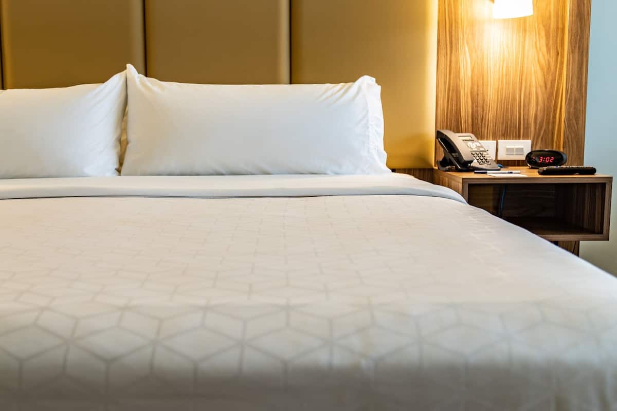 Kamar Standar, 1 Tempat Tidur King, akses difabel | Brankas, meja kerja, ruang kerja ramah laptop, dan tirai kedap cahaya