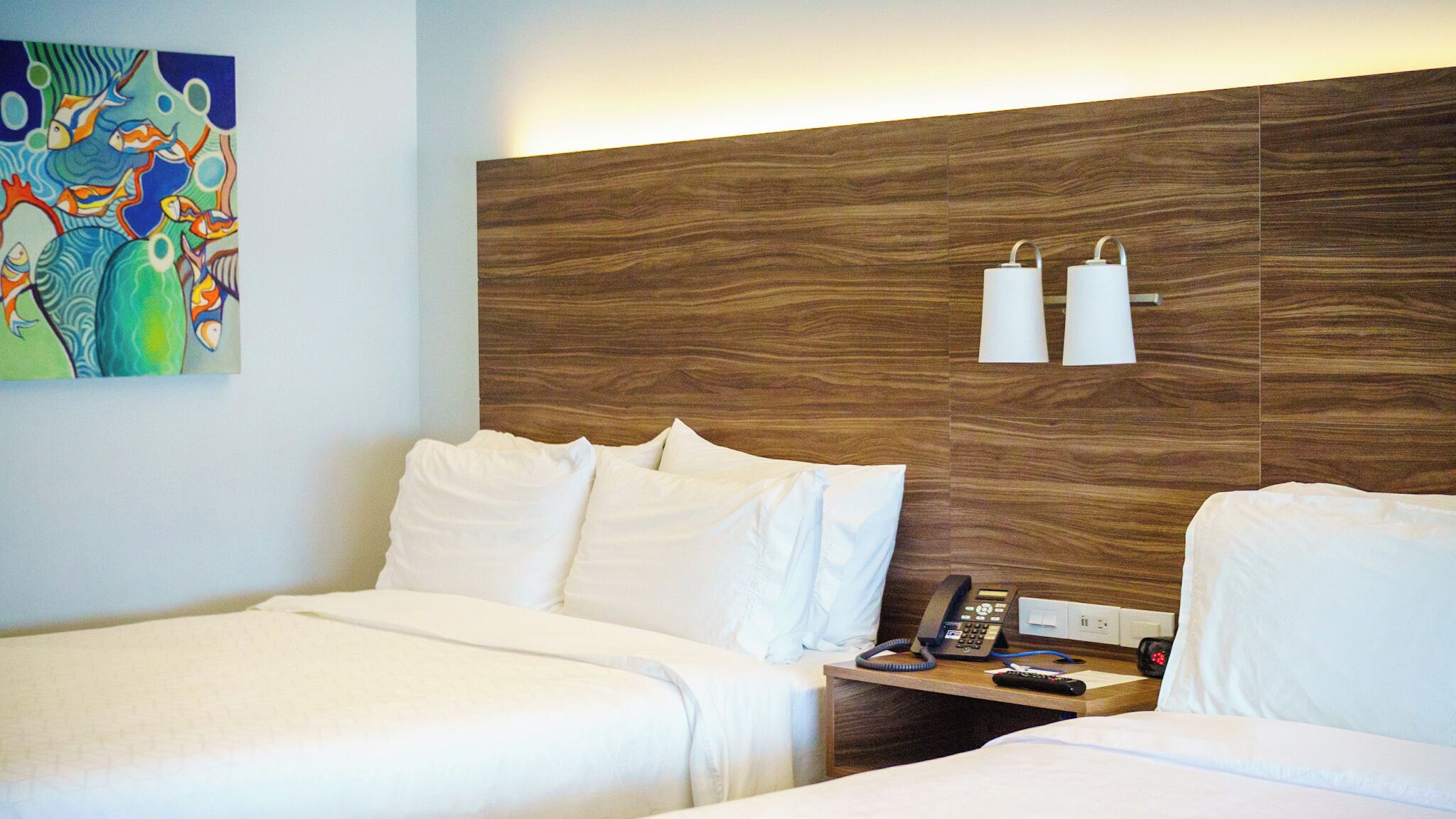 Standard Room, 2 Queen Beds | In-room safe, desk, laptop workspace, blackout drapes