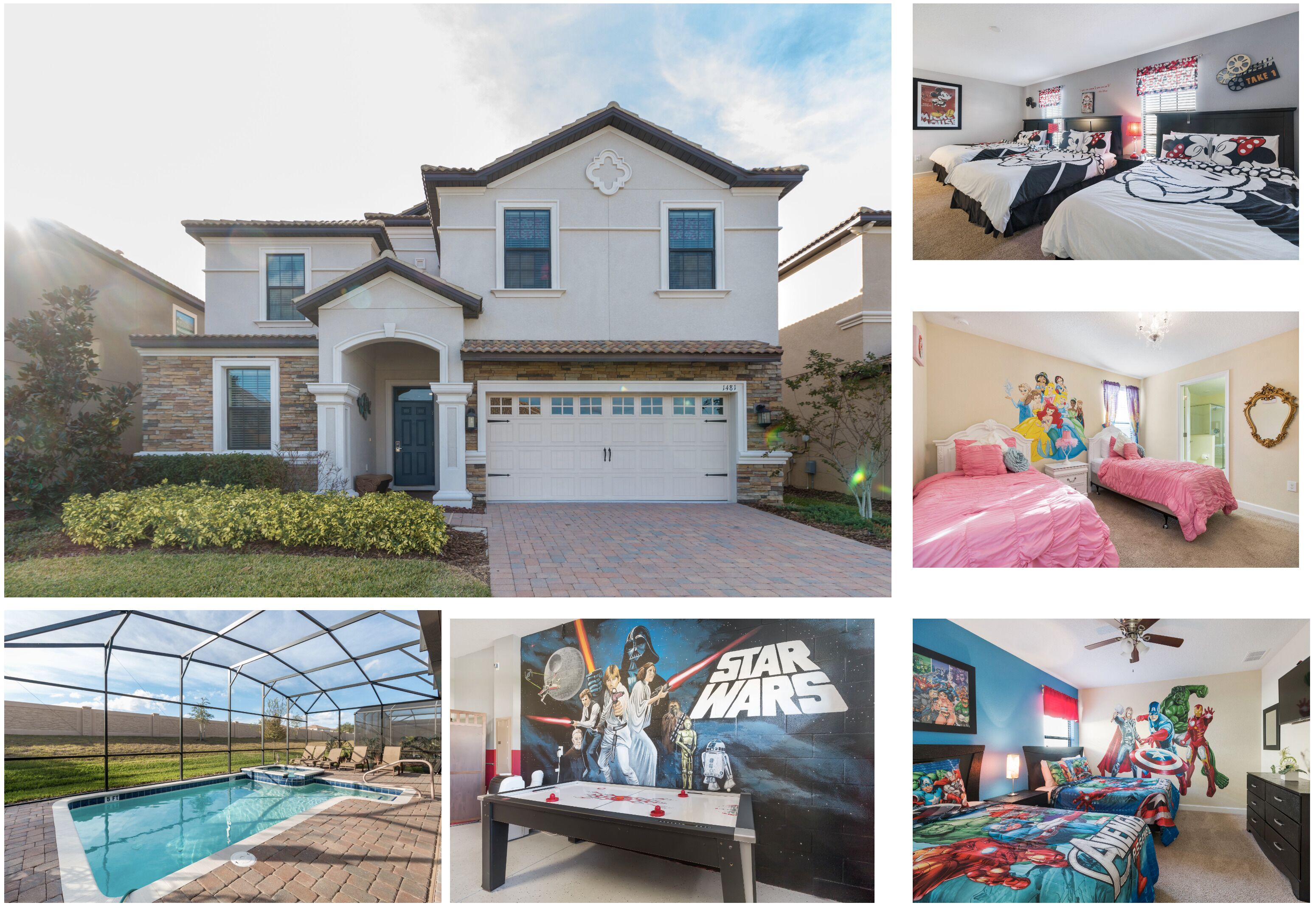 Family Friendly Luxury 9 BR Themed Villa, Private Pool/SPA/Game, Nearby Disney