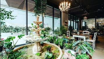 Breakfast, lunch, brunch served; garden views