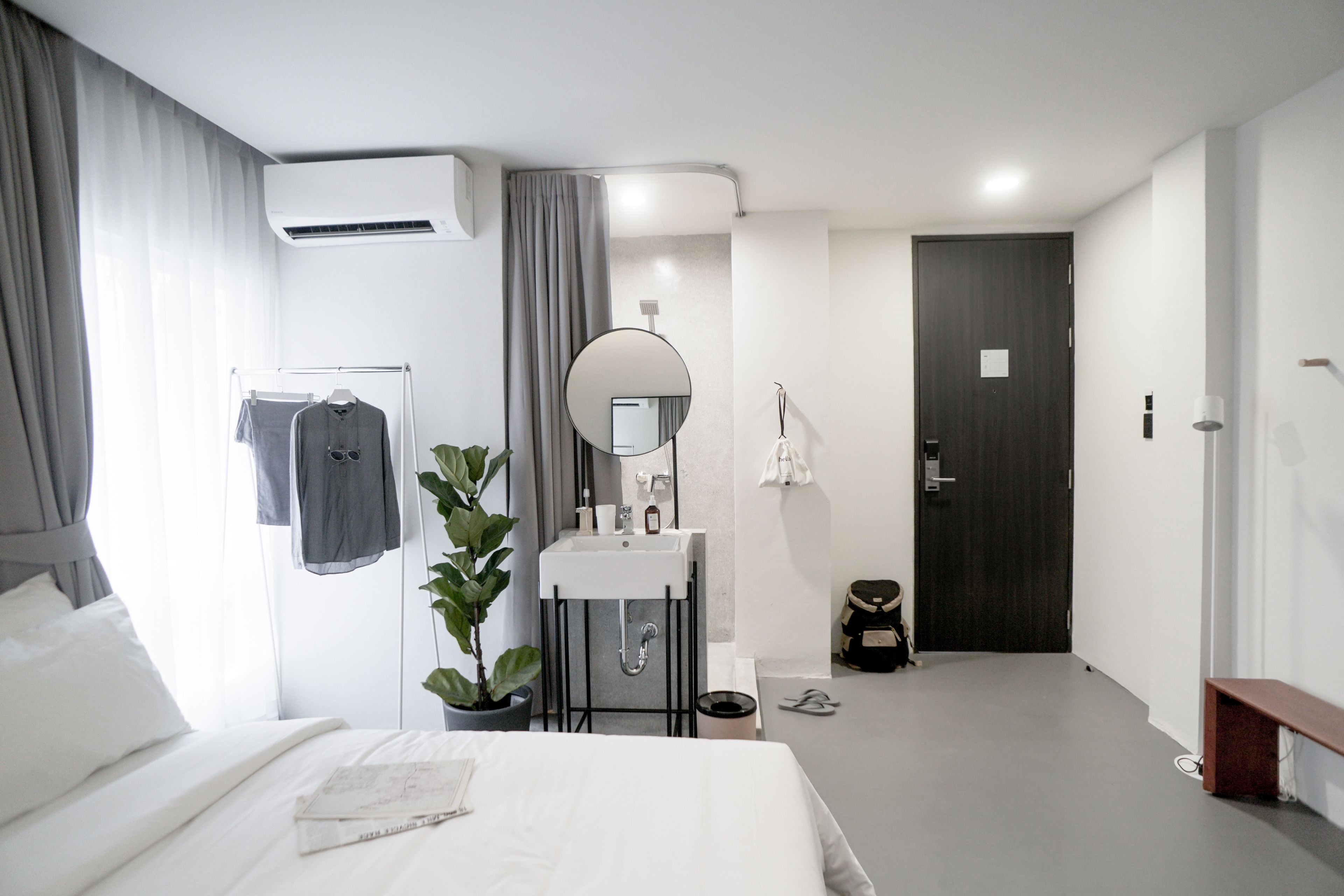 double room with courtyard view | hypo-allergenic bedding, desk, laptop workspace, blackout curtains