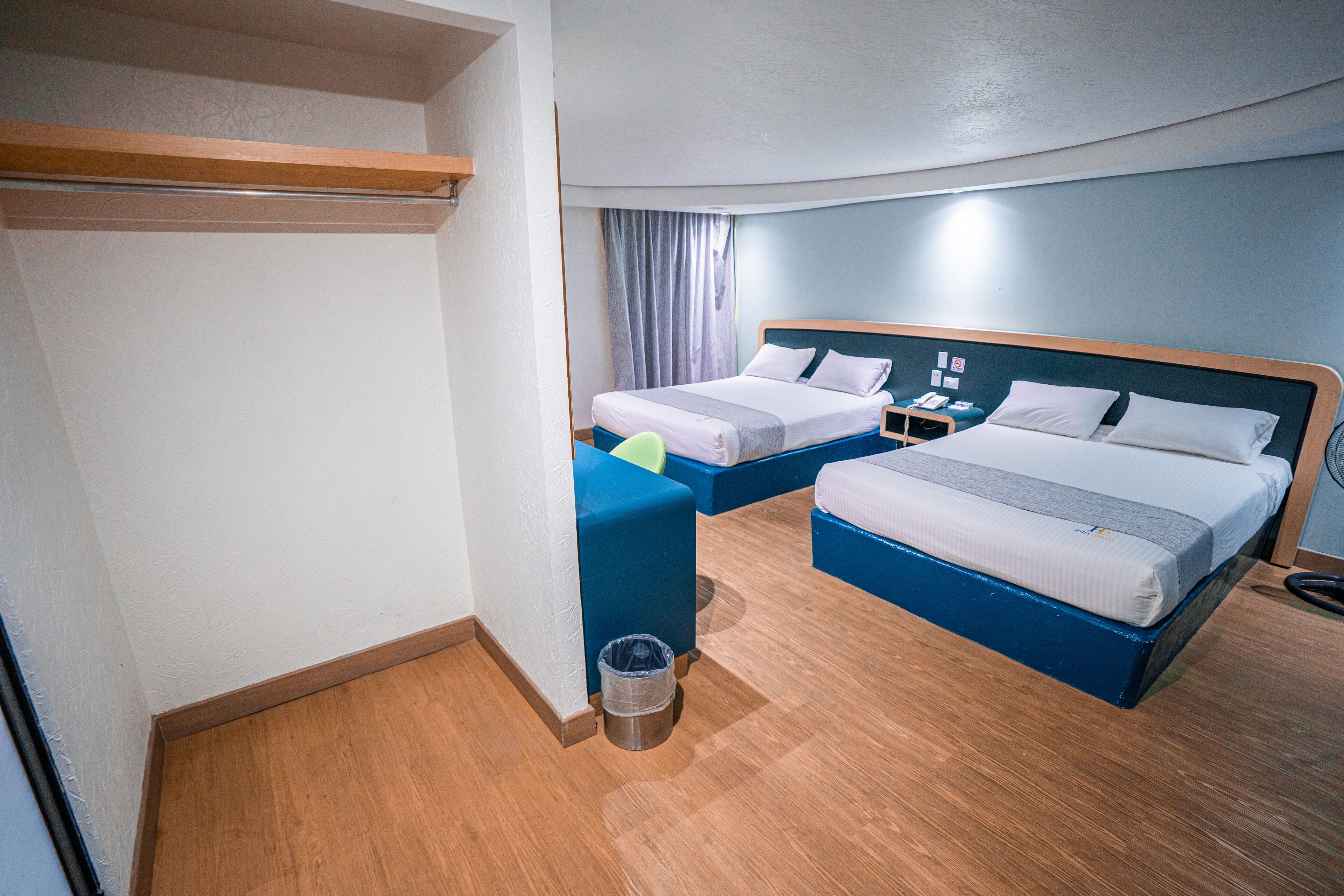 double room, 2 queen beds | desk, laptop workspace, blackout curtains, free wifi