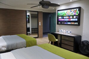 Double Room, 2 Queen Beds | Desk, laptop workspace, blackout drapes, free WiFi - Hotel Embassy (Mexico City)
