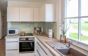 Kühlschrank, Mikrowelle, Herdplatte, Geschirrspüler