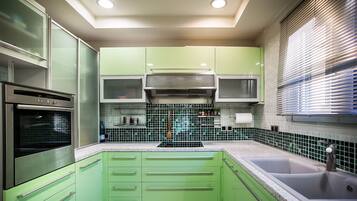 Fridge, oven, stovetop, dishwasher