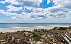On the beach, sun-loungers, beach towels - AMAZING EMERALD ISLE OCEANFRONT SLEEPS 18 NEAR DINING SHOPPING AQUARIUM! (Emerald Isle)