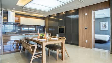 Luxury Triple Room, 3 Bedrooms, Non Smoking, Ocean View (23A Type) | Private kitchen | Fridge, microwave, stovetop, electric kettle