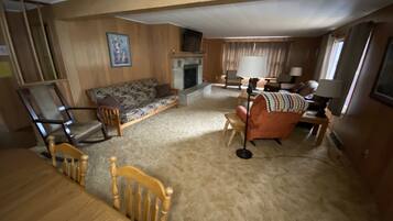 TV, fireplace, DVD player, video library