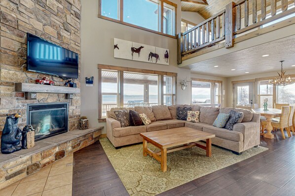 TV, fireplace, DVD player, table football